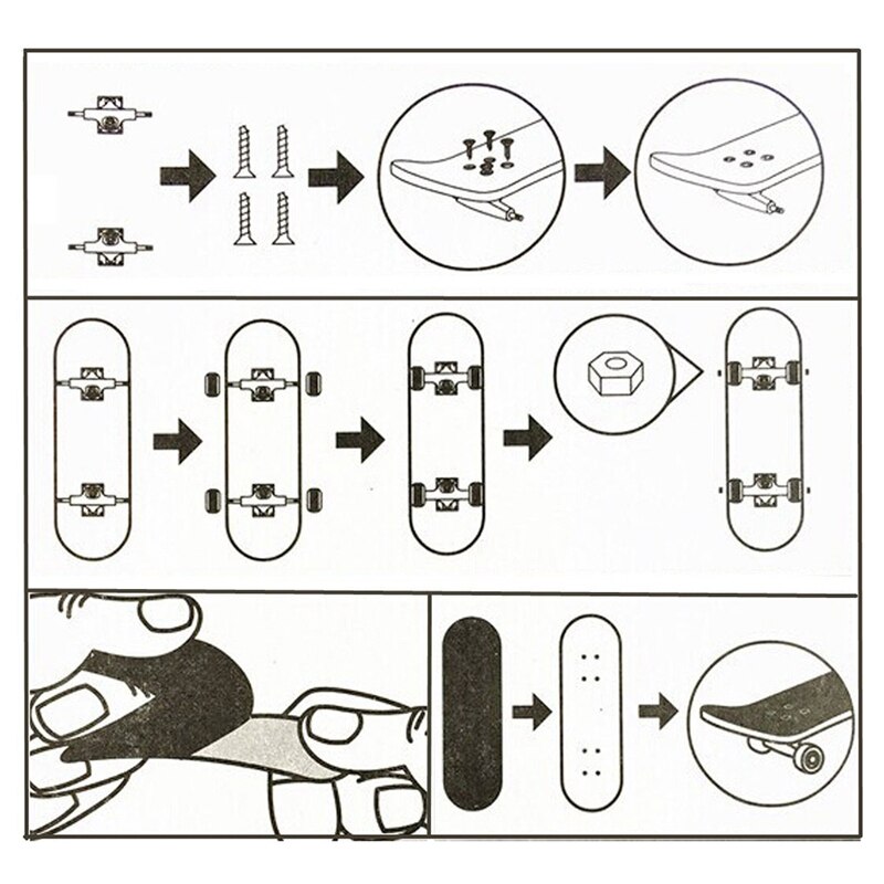 Fingerboard aus holz, einfaches fingerboard mit kugellagern, schaumstoffrollen, set, finger-skateboards, spielzeug