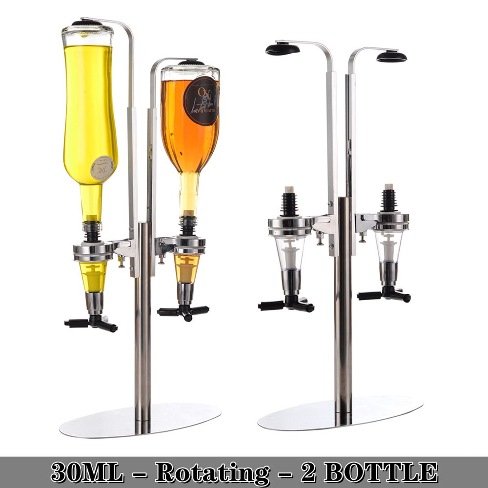 Distributeur de liqueur mural 1-6 bouteilles, support pour Cocktail, vin, bière, Bar, distributeur de boissons, séparateur d&#39;alcool: Rotating 2-Bottle