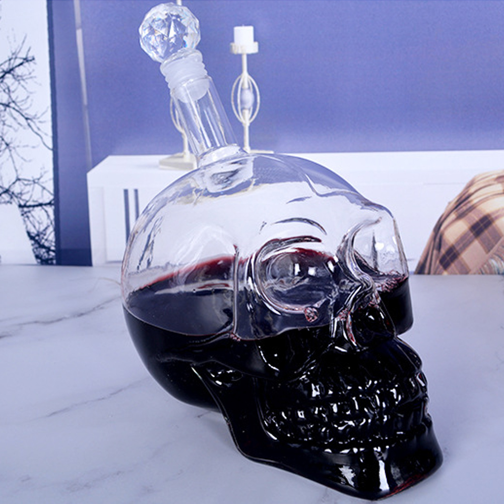 Til kraniet formet vin karaffel glasflaske krystal kraniet hoved vodka øl whisky skudt glas flaske kopper bar boligindretning