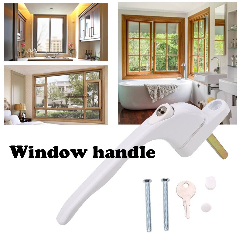 Inline Espag UPVC Window Lever Lock Handle Pull Locking White Home Safety