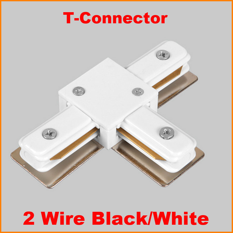 2 Wire Phase LED Track light rail connector track lighting fitting T track rail connector aluminum track accessories Black White