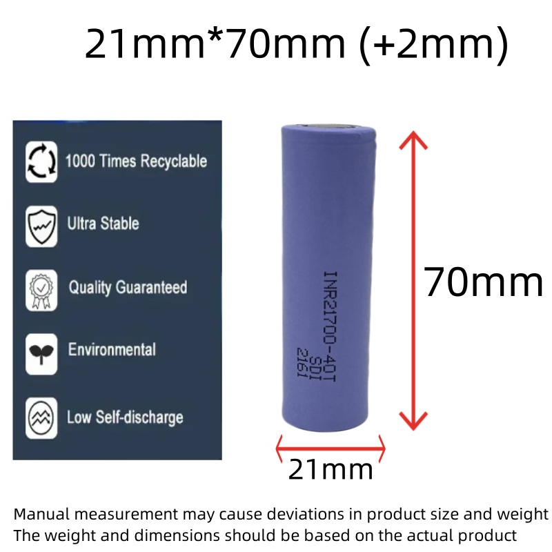 100% 21700 4500mah 45A 40T 3.7V high discharge/capacity Li-ion rechargeable battery PK 30T high discharge power li-ion