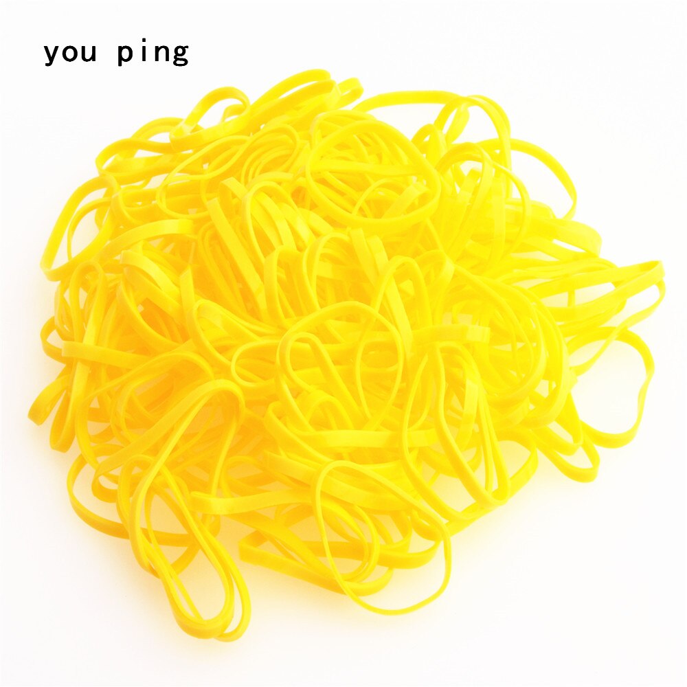 901 Pink Rubber Band Elastic Rope Women Girls child Tie Hair Styling Tools Students School Supplies: Yellow