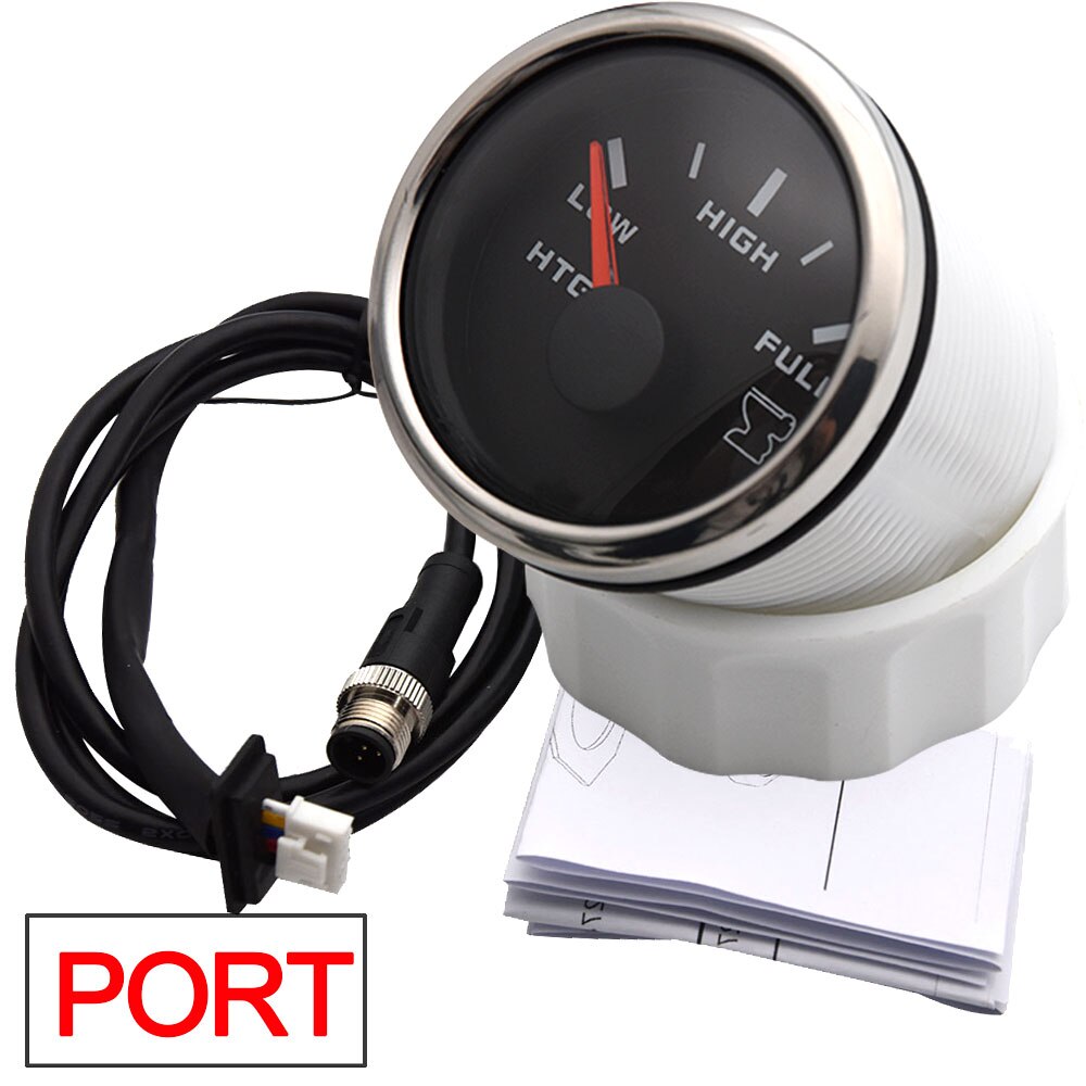 52MM HTG Gauge NMEA2000 Sewage Level Gauge Low High Full Waterproof Boat Sewage Level Meter Marine Holding Tank Level Gauge: PORT