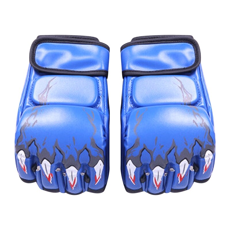 448D 1 para PU skórzane rękawice bokserskie pół palca rękawice bokserskie rękawice treningowe rękawice Kickboxing dla dorosłych