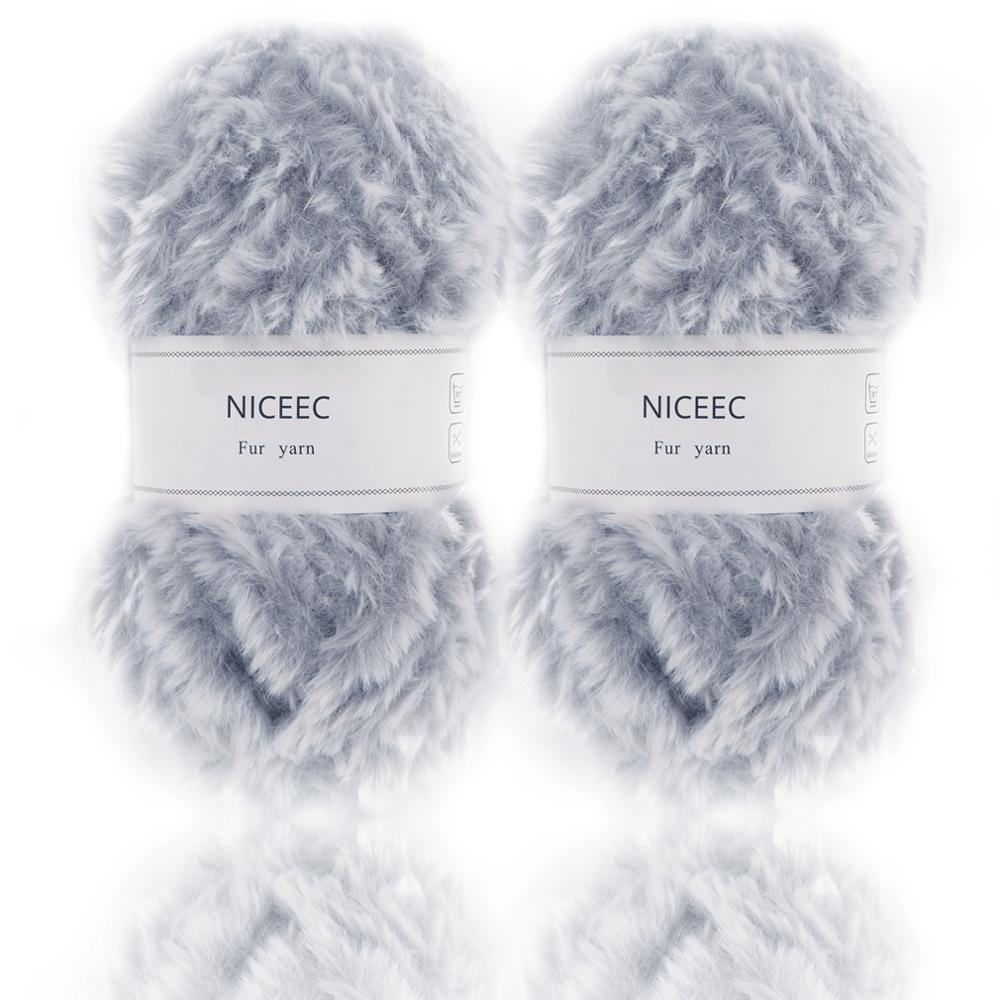 Niceec 2 Strengen Super Soft Bont Garen Chunky Pluizige Faux Fur Garen Wimper Garen Voor Haak Knit-Totale Lengte 2 × 32 M (2 × 35yds,50G × 2): 507