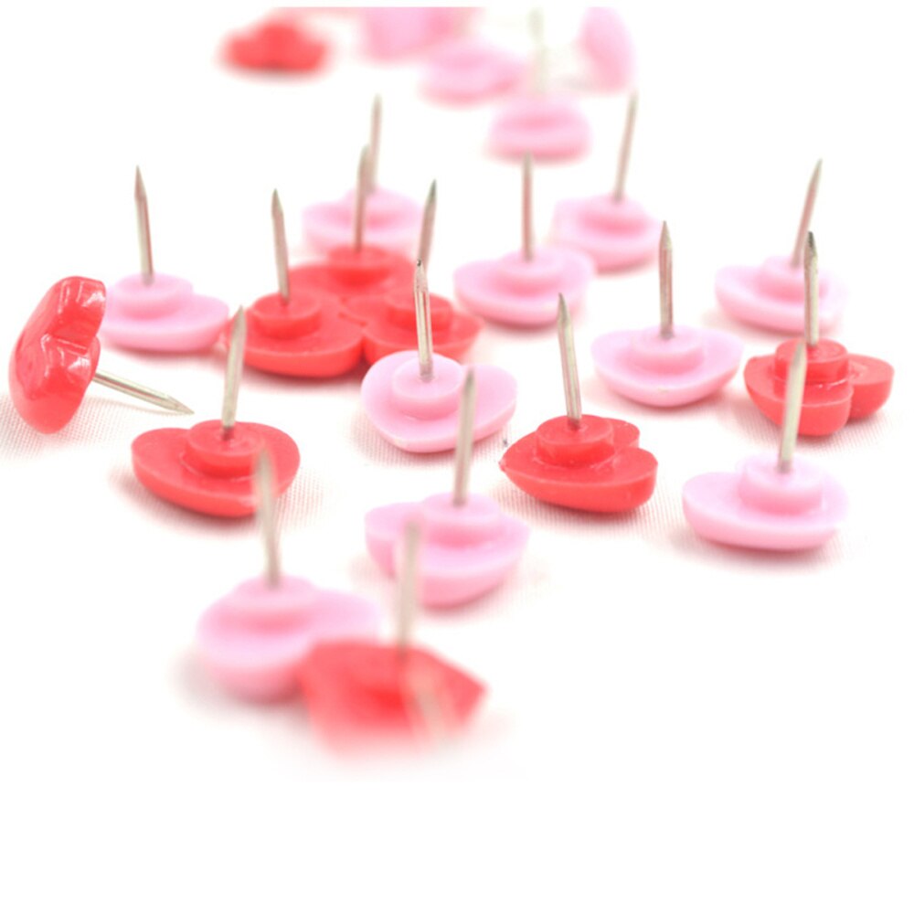 Chinchetas de empuje de corazón para pared roja, tachuelas decorativas para tablero de corcho, hogar y oficina, 50 Uds.