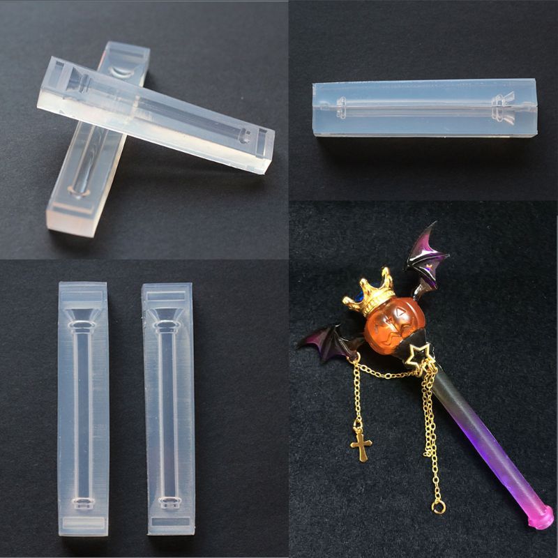 Varitas mágicas de 3 uds., pinzas para el pelo con de Alas del diablo, varita de bruja Molde de resina de silicona, juego de moldes de resina epoxi