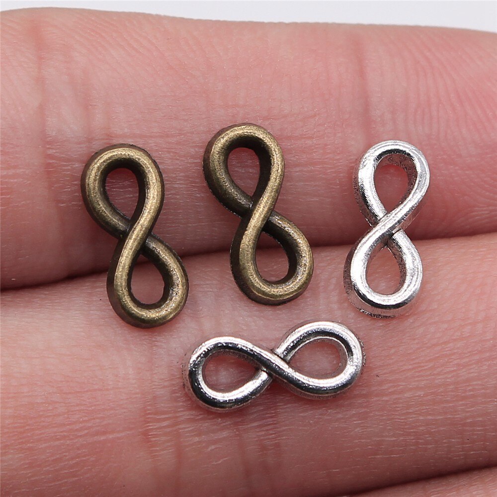 WYSIWYG 50pcs 12x5mm Piccolo Infinity Fascini Svegli Piccolo Infinity Simbolo di Fascini Per Monili Che Fanno Piccolo Infinity fascino