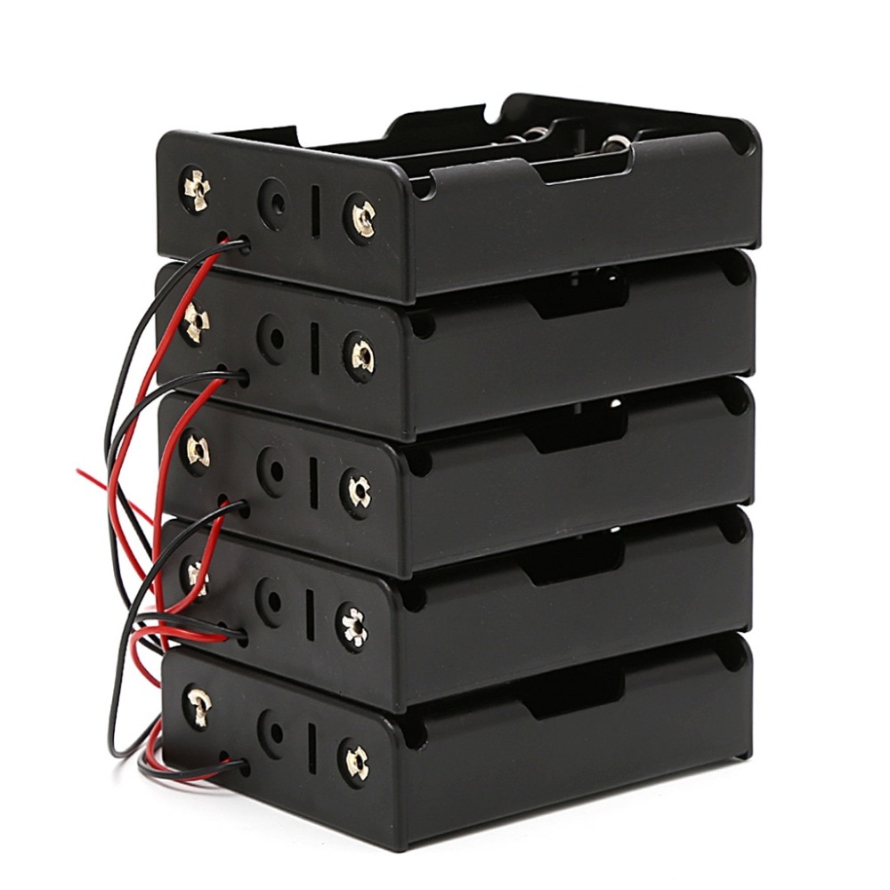 5Pcs 1/2/3/4X18650 Oplaadbare Batterij 3.7V Clip Holder Box Case Met wire Lead