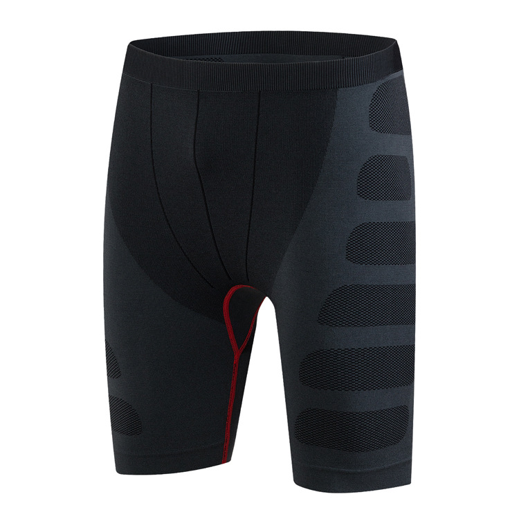 Men training PRO sports fitness running shorts Elastic quick-drying compression shorts6004: L / Red