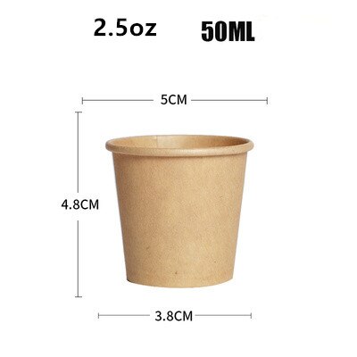 100pc/pack 2.5/4/7/8oz Disposable Paper Cups Kraft Paper Cups Coffee Milk Cup Paper Cup For Drinking BirthdayParty Supplies: 2.5oz