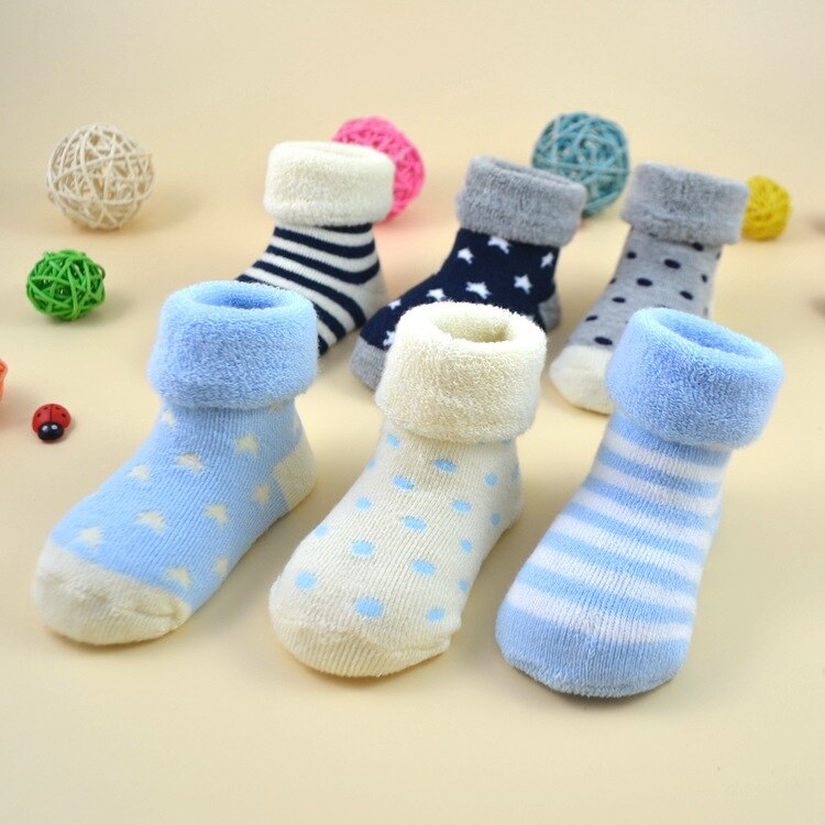Cartoon Winter Warm Thickening Baby kid Terry Socks Animal GiraffeBear Rabbit Cat Dog Newborn Cotton Boy Girl Cute Toddler Socks: 1 Pair Random6