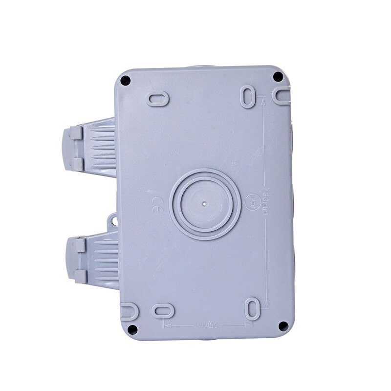 IP66 European Standard Waterproof Dual Power Socket Outlet Outdoor 16A 250V Wall Waterproof Dust-proof Electrical Outlet