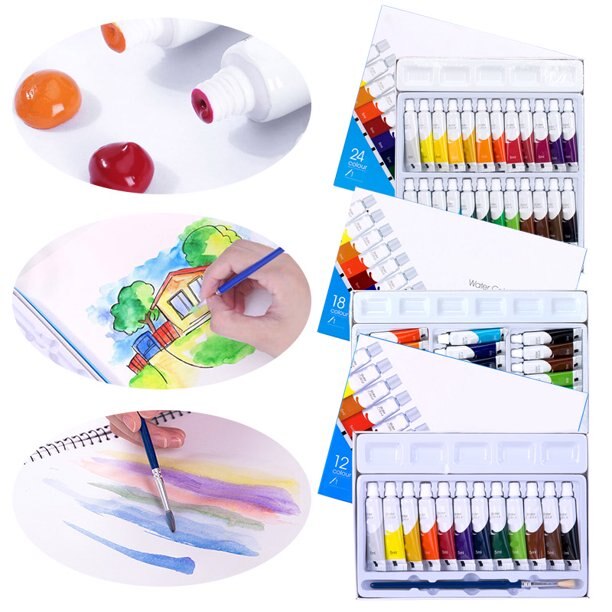Water Kleur Verf Set Student Beginner Art12 18 24 Kleur Draagbare Verf Pigment Voor Artist Student Beginner Kunst School Supplies