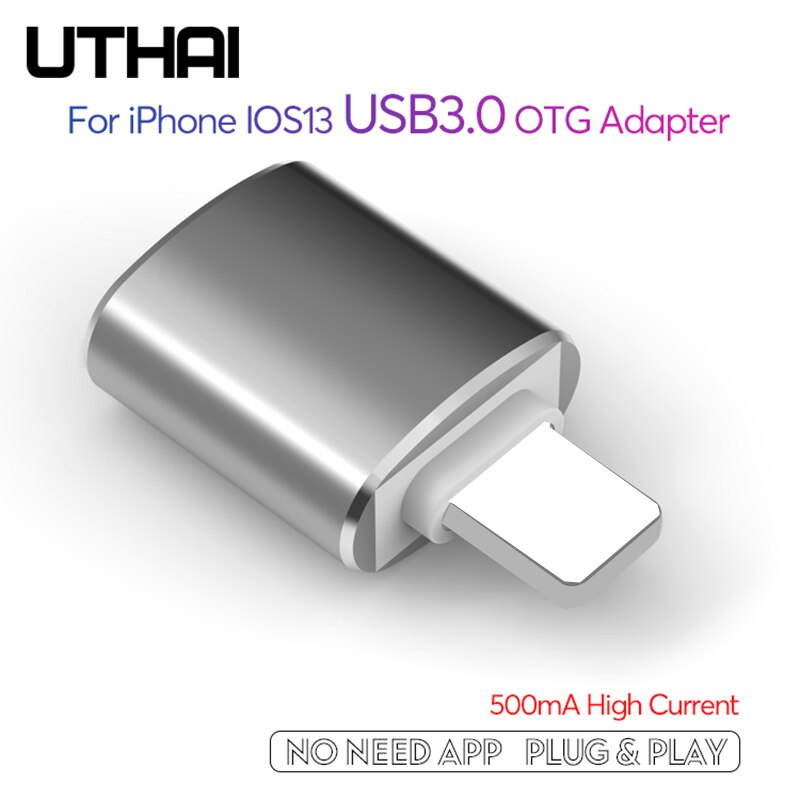 UTHAI C11 Lightning Card Reader SD TF USB C to MicroUSB Multi Card readers 4in1 Type-C Flash Drive For Iphone 7 8 11 X XR MAX: C56-Silver