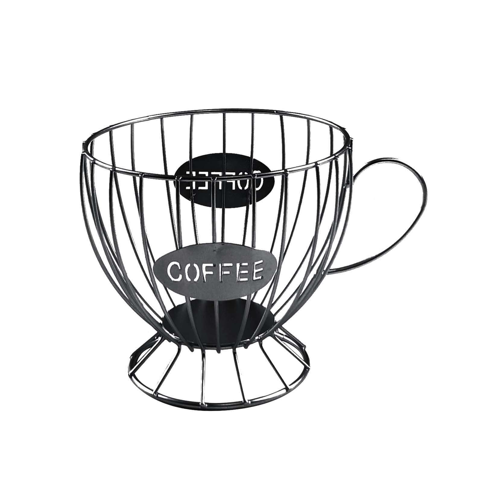 Kaffee-Kapsel-Organizer Aus Metall – In Tassenform, Hält Bis Zu 50 Kapseln, Schwarz