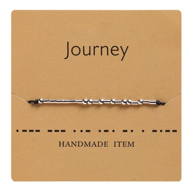I Love U Morse Code Brief Charm Bead Armbanden Vriend Familie Geef Nooit Blijven Gaan Bff Hoop Hand Geweven verstelbare Armband: 8