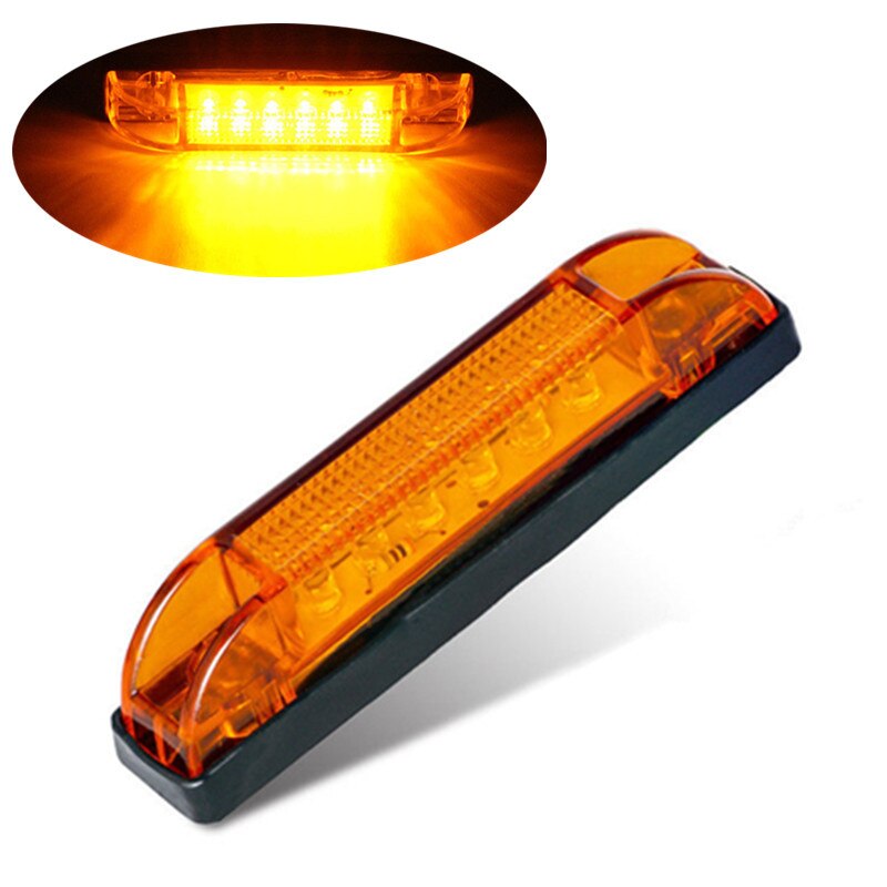 2 st 12v sidomarkeringsljus bärnstensfärgad 6 led markör lätt lastbil båt släp indikatorer ljus lampa led sidomarkeringsljus släp