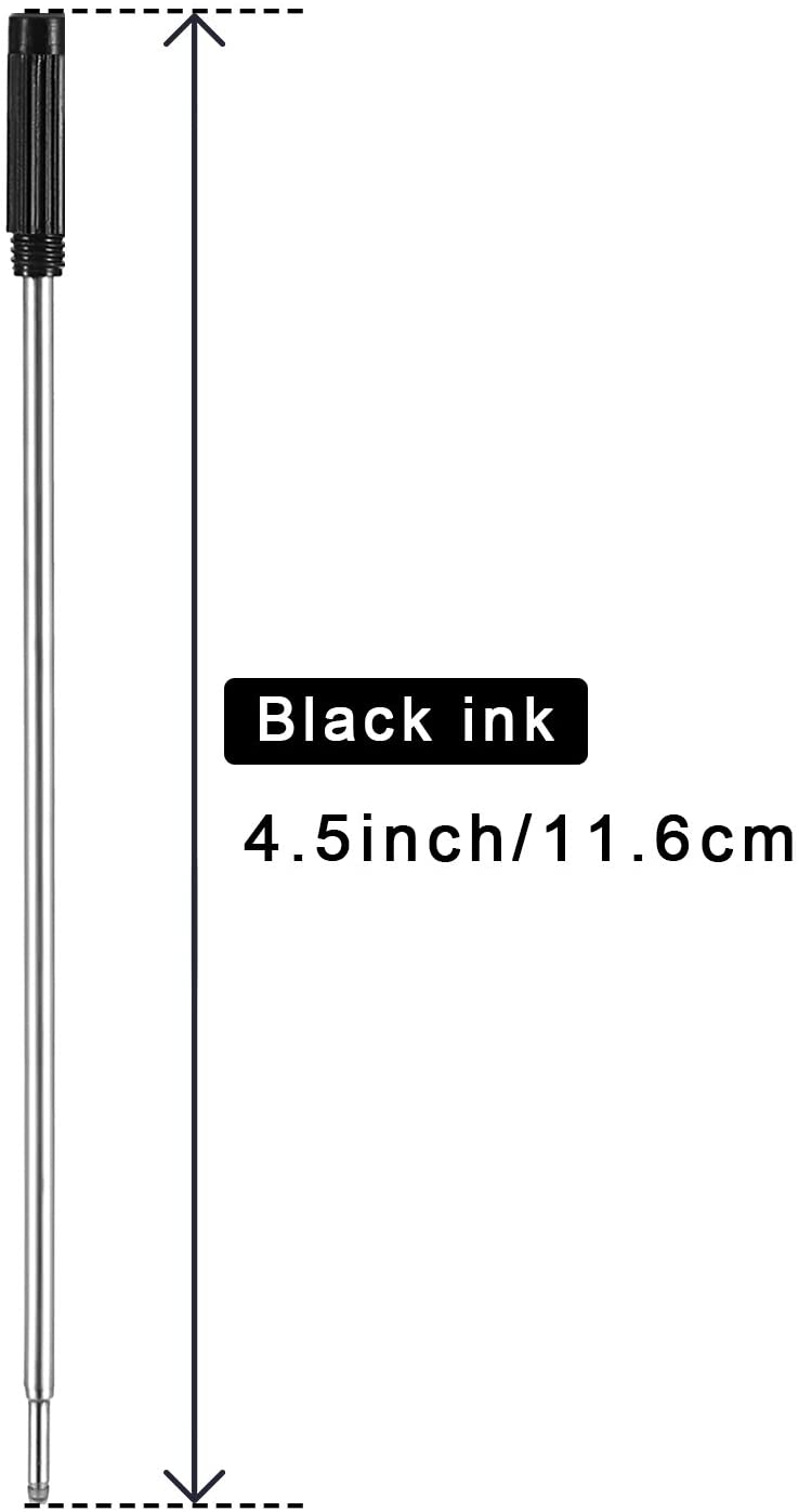 Black Ink Refills (10pcs), Replaceable Pens Refills, 1mm Medium Tip - Black