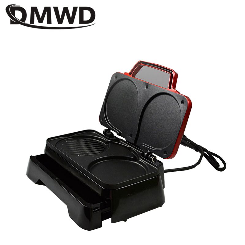 Dmwd 3 In 1 Multifunctionele Ontbijt Maker 220V Ei Sandwich Hamburger Maker Hotdog Ham Worst Brood Broodrooster Non-stok Bakvormen