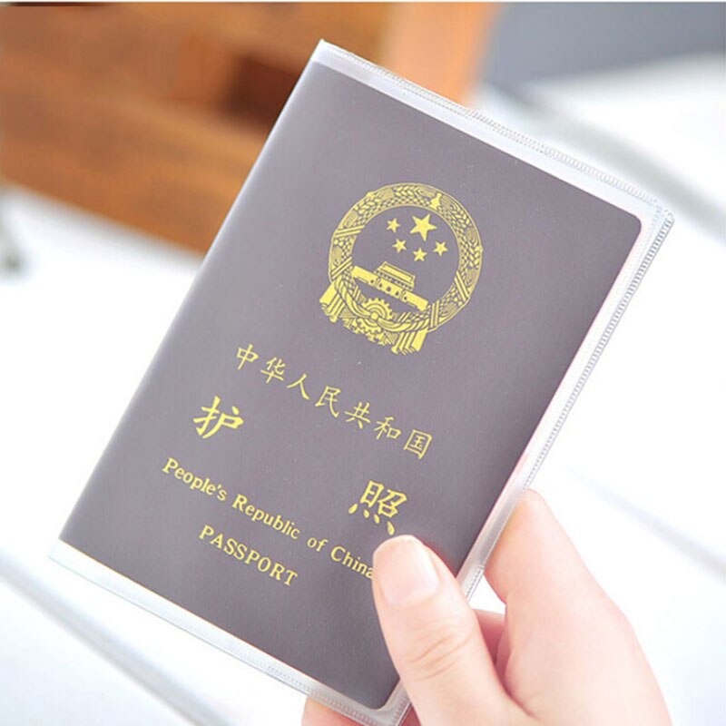 1pc klar gennemsigtig pasdækselholder sag organisator id-kort rejsebeskytter dokumentmappe