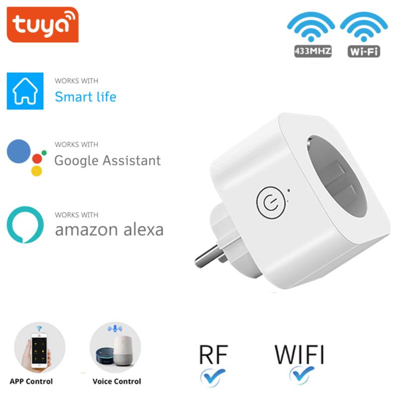 Tuya Smart Life Wireless Electric Socket Wall Outlet WiFi RF 433Mhz EU 220V Plug Switch Light For APP Google Home Alexa
