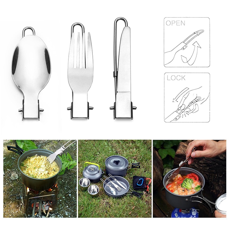 Utomhus servis camping koppar camping redskap bärbar camping köksredskap vandringsgryta picknick set turism utomhus tekanna pan set