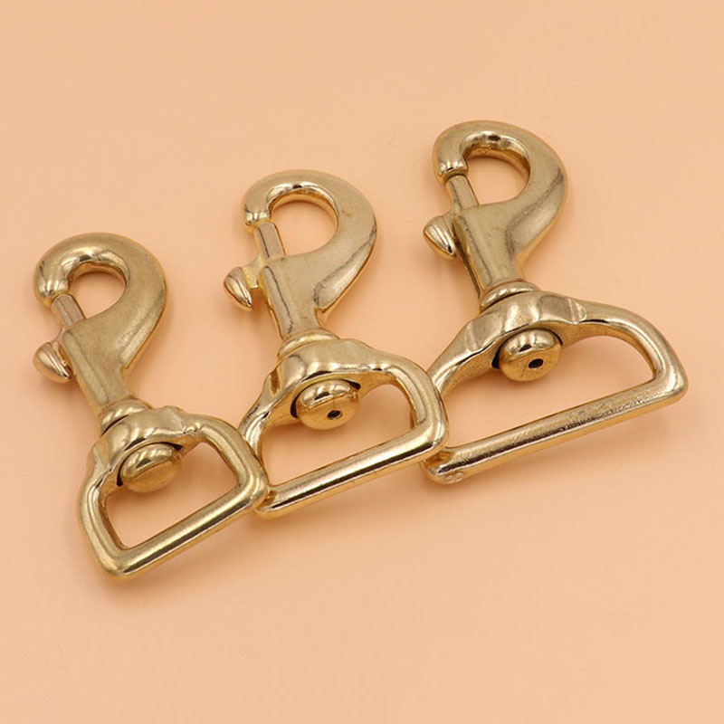 1x Messing Bolt Snap Hook Swivel Eye Trigger Kreeft Haak Leren Craft Bag Riem Riem Sluiting Zware Hond touw Riemen Clip