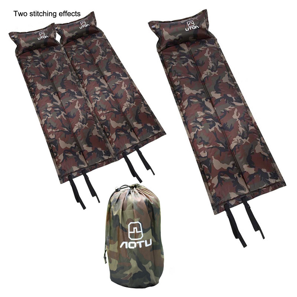 Automatische Opblaasbare Mat Outdoor Tent Luchtbed Camping Mat Met Kussen Camouflage Vochtbestendig Slapen Pad