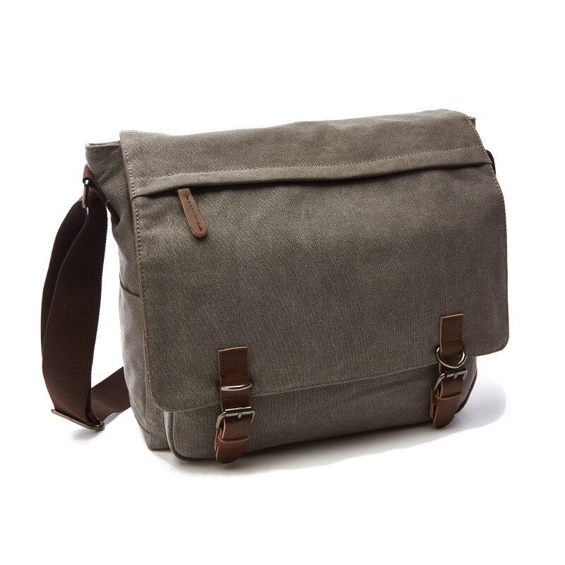 Männer Leinwand Umhängetasche Vintage Business Casual Reise Schulter Tasche Laptop Umhängetaschen Für Mann Bolso Hombre Retro: Gray / L