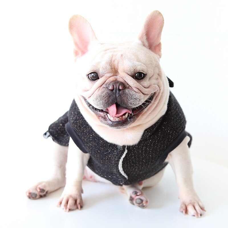 Średni gruby buldog francuski terier ubrania sukienki dla psów szczeniak zwierząt luksusowe czarne łuki zimowe przyjęcie świąteczne kot domowy kostiumy
