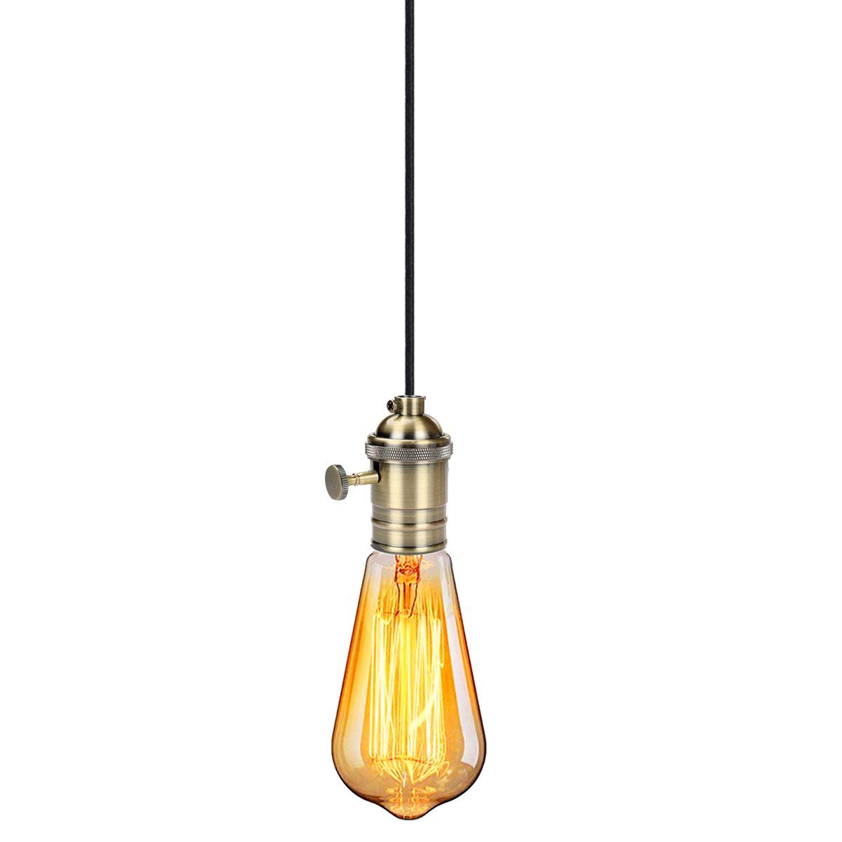 Portalámparas Retro de cobre DIY con interruptor E26 E27 Edison, casquillo de tornillo de iluminación Vintage, accesorio de portalámparas de latón antiguo