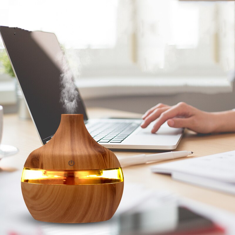 Oil Diffuser And Room Electric Humidifier Essential Aroma Ultrasonic Wood Grain Air USB Mini Mist Make