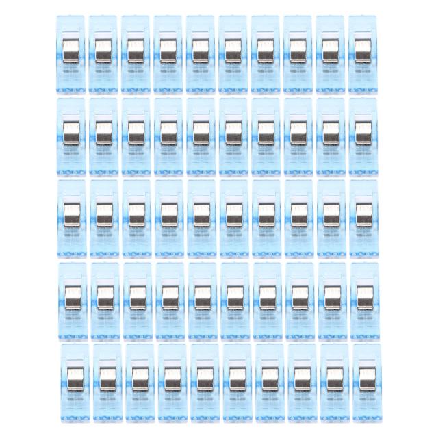 50 PCS Sewing Machine Tools Clear Sewing Craft Quilt Binding Plastic Clips Clamps Pack Sewing Accessories Portable: Blue
