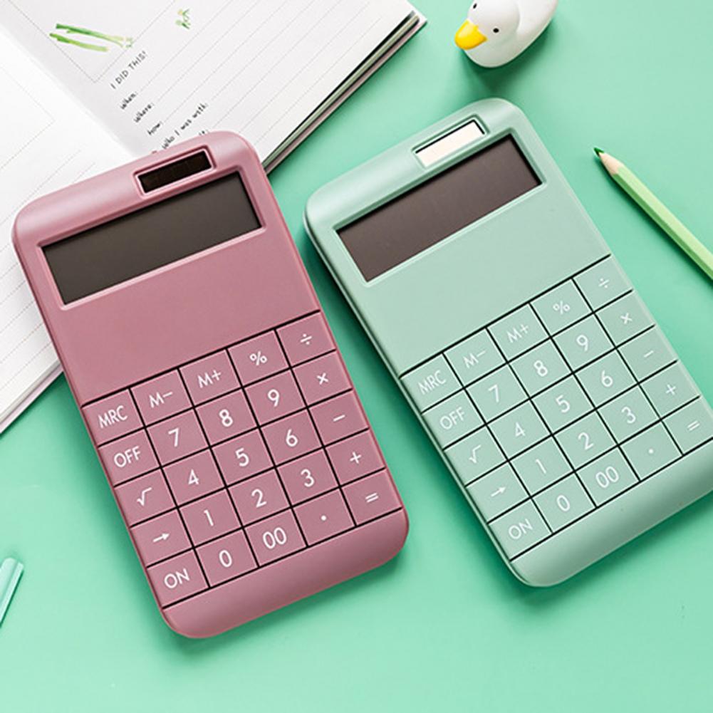 12 Digit Desk Calculator Large Buttons Financial Business Accounting Tool Pink Blue Black big buttons battery and solar power