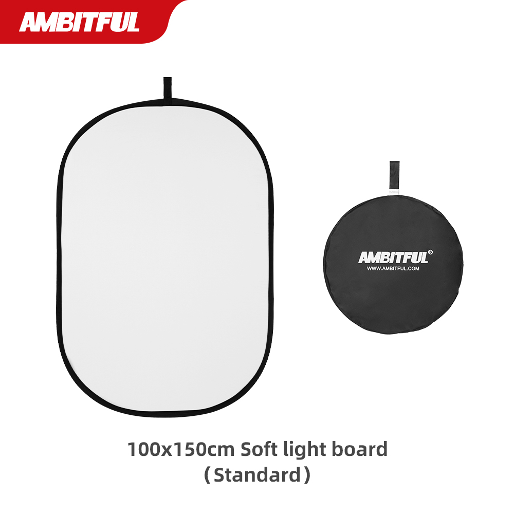 AMBITFUL 80x120cm 100x150cm 150 x 200cm Portable Oval Multi-Disc Transparent White Reflector Collapsible Studio Photo Diffuser: 100x150cm