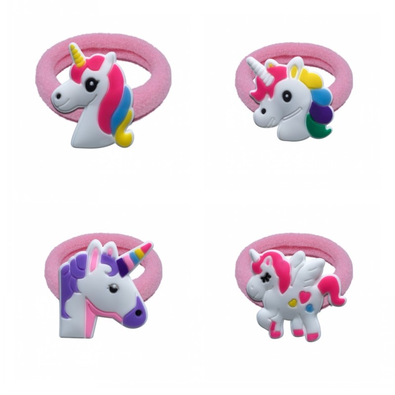 Diademas de dibujos de unicornios para niña, diadema elástica, accesorios para el cabello, goma para el pelo, para niños, 1 ud.