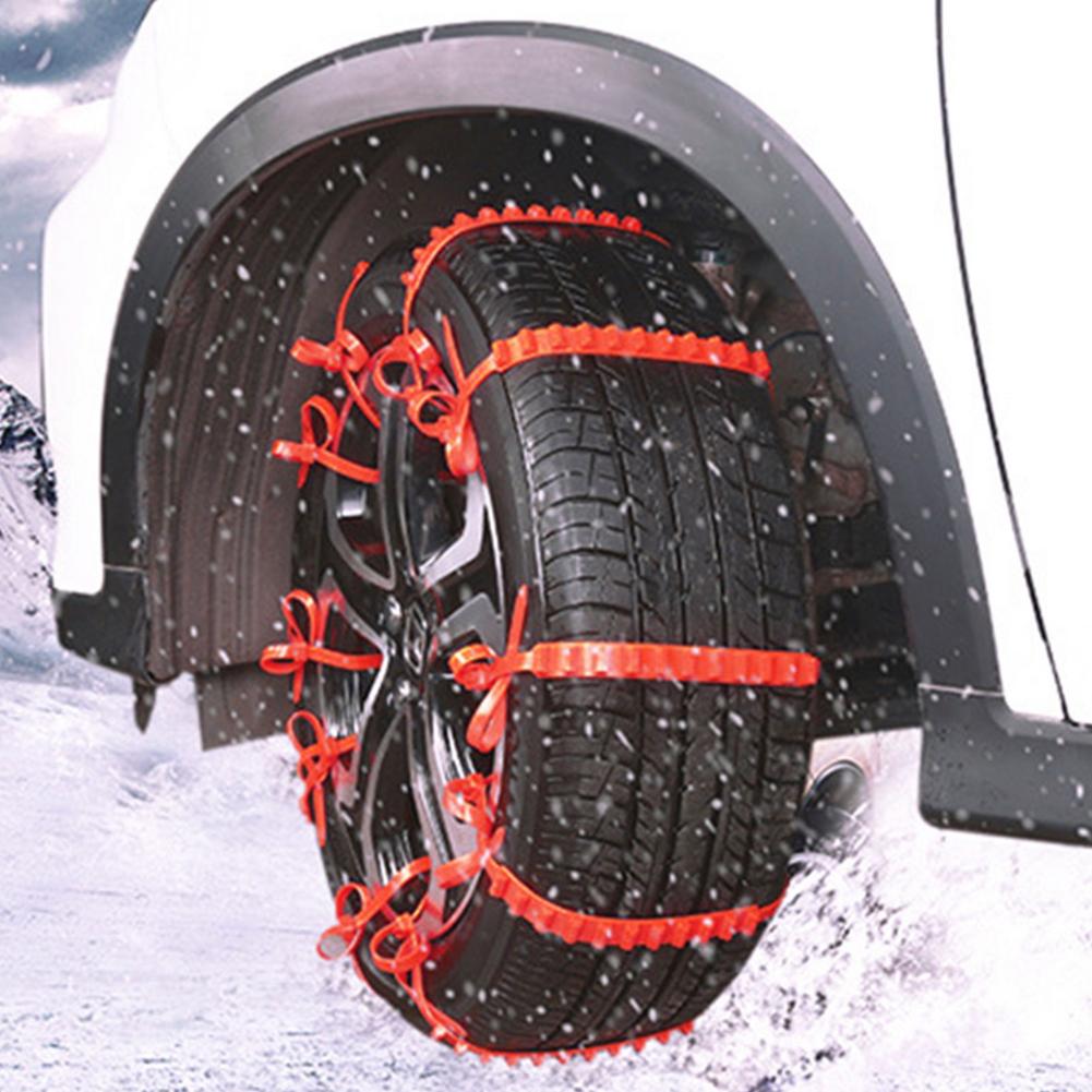 Pneu de carro corrente de neve de inverno, material de náilon para reduz a carga do pneu, corrente de tração para pneus com baixa fricção, 10/peças