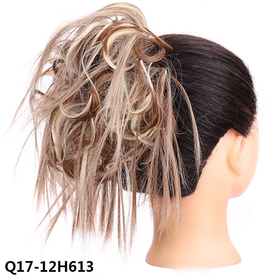 LUPU-Chignon de cheveux bouclés et salis | Extension de cheveux extensible pour femmes, Extension de cheveux couleur Ombre pour femmes