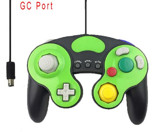 Top Wired Game Controller Gamepad Joystick forNGC NINTENDO GC Game Cube For Platinum fast ship: GC  green Black