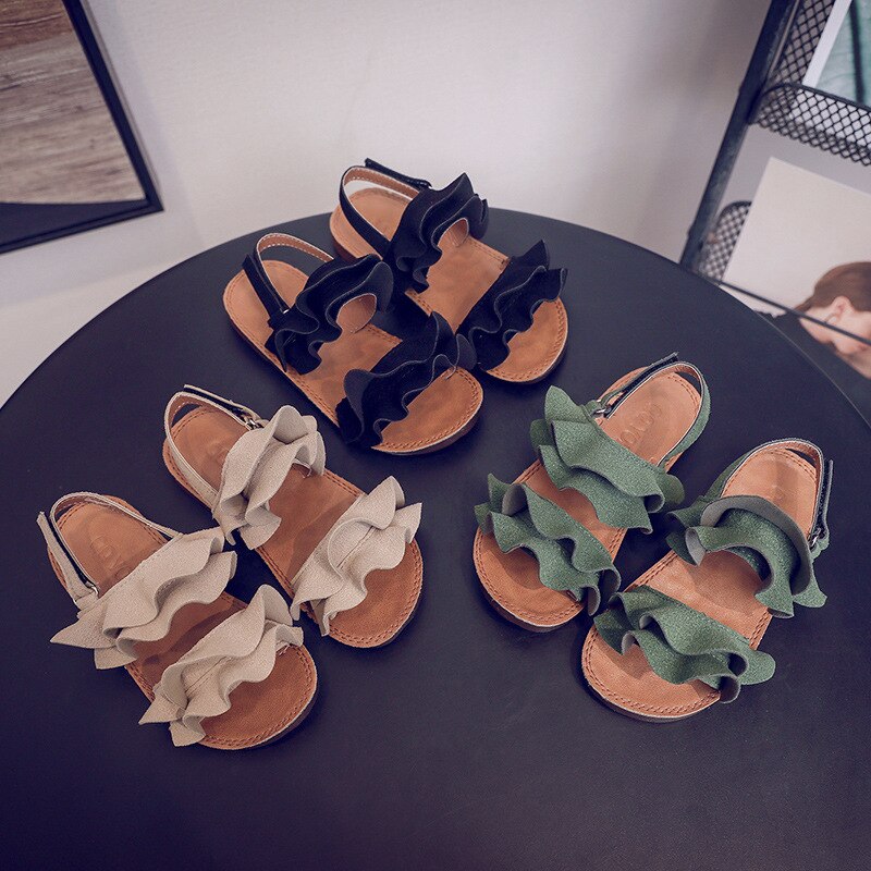 Dziewczęce sandały 2021 letnie nowe dziecięce modne słodkie miękkie dno księżniczka buty mała dziewczynka dziecięce buty na plażę rozmiar 21-25