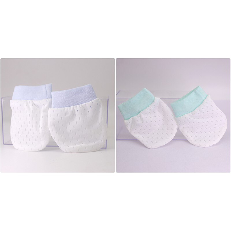 4 pares bebê recém-nascido algodão luva da mão luva do bebê anti risco malha respirável gelo tecido de seda do bebê resistente a riscos luvas: Set5-4Gloves