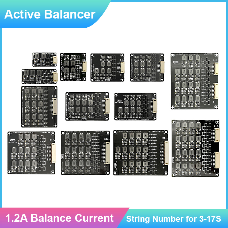 1.2A équilibreur actif Lifepo4 carte d'équilibre inductive 3S 4S 6S 7S 8S 9S 10S 12S 16S 17S égaliseur BMS équilibreur Batteries Li-ion