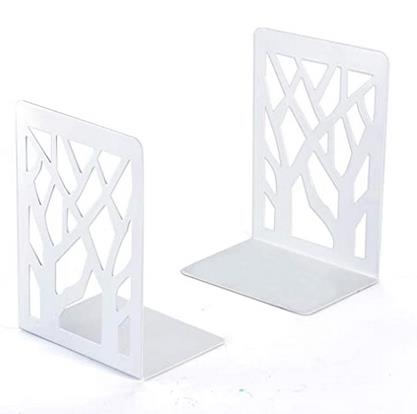 1 Paar Metalen Mode Boekensteunen Boekensteunen Voor Planken Metalen Boekensteun Ondersteunt Voor Planken En Bureau: WHITE