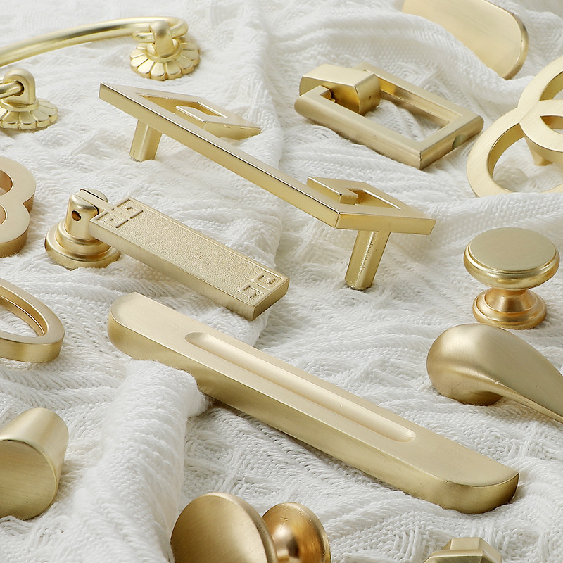 Manijas de cajón para muebles, pomo de cocina para puerta, cajón, muebles de cocina, anillos dorados de un solo orificio