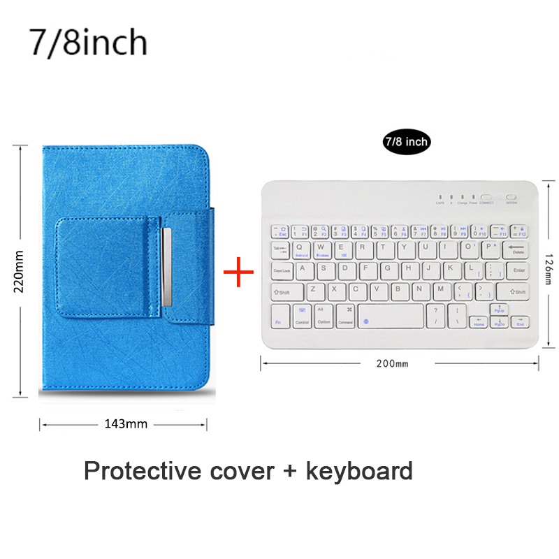 Clavier Bluetooth sans fil avec étui en cuir pour tablette universelle IOS Android Windows, étui en cuir magnétique détachable: YELLOW