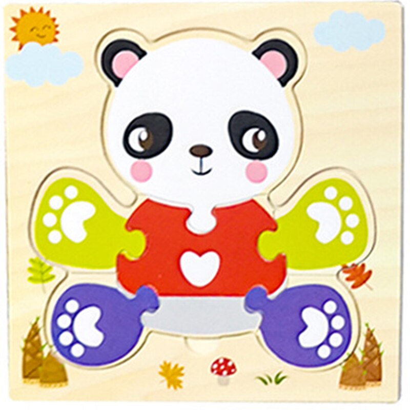 15*15cm dziecko drewniane zabawki zwierząt/ruchu Puzzle Jigsaw dla małych dzieci 1-3 lat stare chłopcy i dziewczęta wczesna nauka zabawka edukacyjna prezent: 11