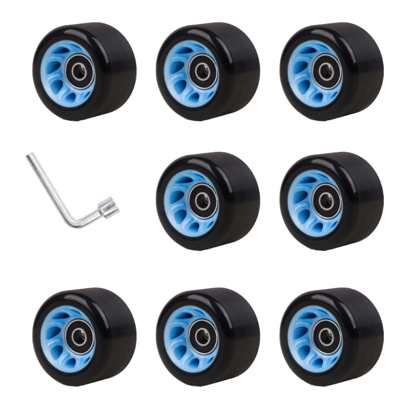 Rueda monopatín con rodamientos, juego ruedas para patines, accesorio para patines doble rueda repuesto para