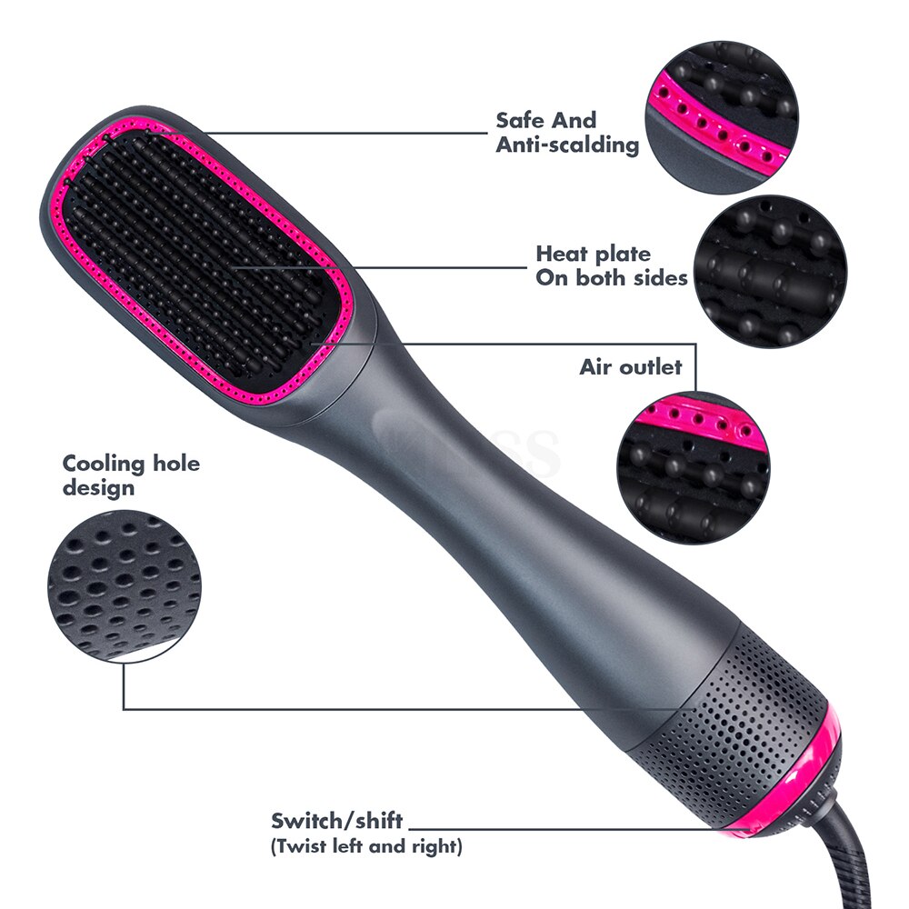 Hair Dryer Brush One Step Blow Dryer Comb Salon Blow Hairdryer 3-in-1 Air Brush Hair Straightener
